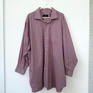 Robert Talbott Estate Dress Shirt Red Houndstooth Cotton Men 19 34/35 Big & Tall